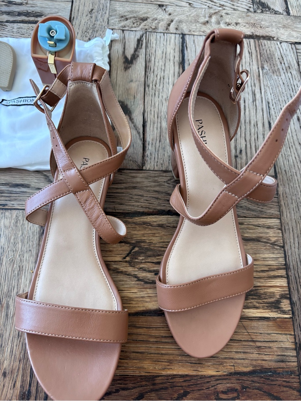 Women's Strappy Block Heel Sandals - Mauve Brown Pashion Footwear 3 styles - Picture 5 of 6